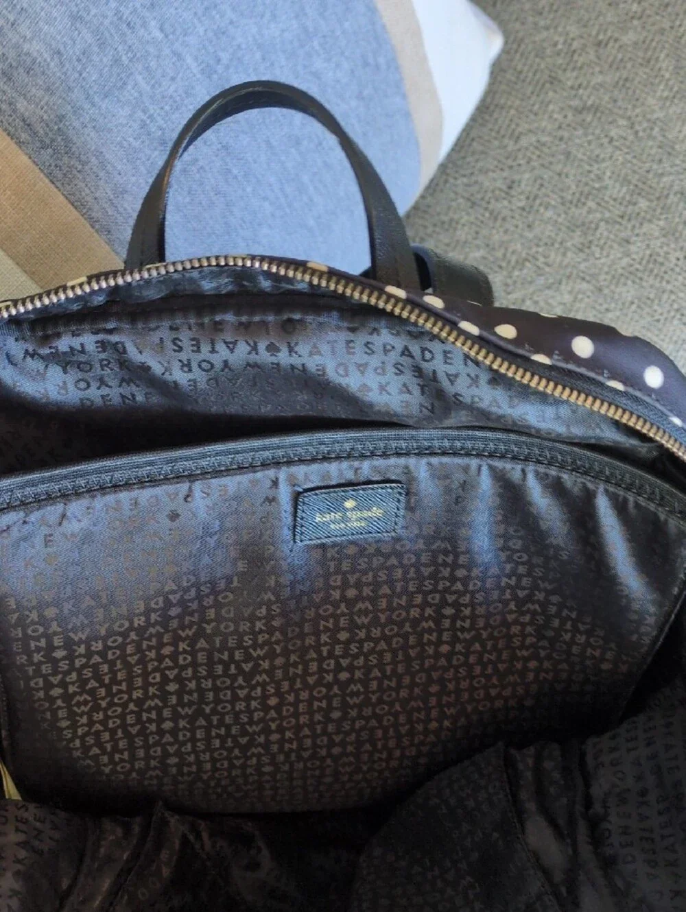kate spade Black and White Polka Dot Backpack & Wallet Set